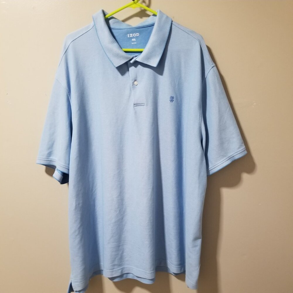 Izod Blue Short Sleeve Polo Shirt Men's 4XL